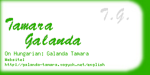 tamara galanda business card